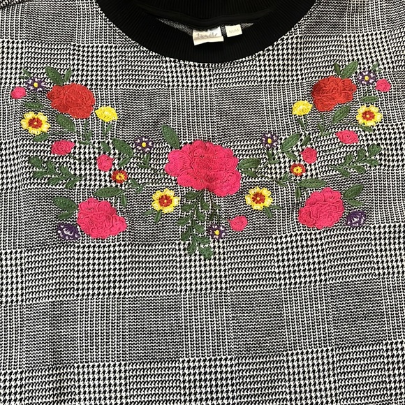 Embroidered plaid sweatshirt - Picture 2 of 4